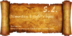 Simonics Libériusz névjegykártya